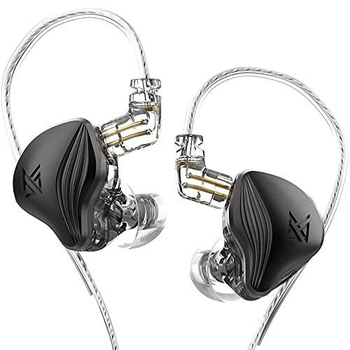 KZ ZEX Ohrhörer 1 elektrostatisch + 1 dynamischer Ohrhörer in Ear Monitor Kopfhörer mit abnehmbaren Kabeln geeignet für Audio-Ingenieure, Musiker (schwarz, ohne Mikrofon) von KZ
