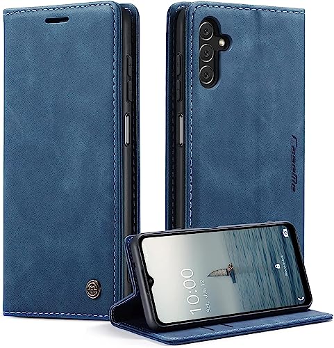 KZB Handyhülle für Samsung Galaxy A14 5G Hülle Premium Lederhülle Klappbar Flip Case Tasche Magnet Kartenfach Standfunktion Schutzhülle für Samsung Galaxy A14 4G/5G - Blau von KZB