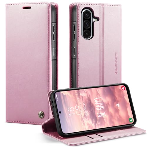 KZB Handyhülle für Samsung Galaxy A56 5G Hülle Premium Leder Klappbar Tasche Flip Case Magnet Kartenfach Standfunktion Klapphülle Schutzhülle für Samsung Galaxy A56 - Rose Gold von KZB