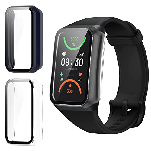 KZIOACSH 2 Stück kompatibel mit Oppo Band 2 + Hartglas [Kratzfest] 9H HD Displayschutzfolie aus Hartglas TPU Schutzhülle kratzfest Case (Blau Tinte + Transparent) von KZIOACSH