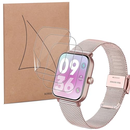 KZIOACSH [3 Stück] Displayschutzfolie für Ice-WATCH Ice Smart 2.0 1,2 Zoll, blasenfrei, HD klar, transparent, TPU, Displayschutzfolie für Ice-WATCH Ice Smart 2.0 1,2 Zoll, transparent von KZIOACSH
