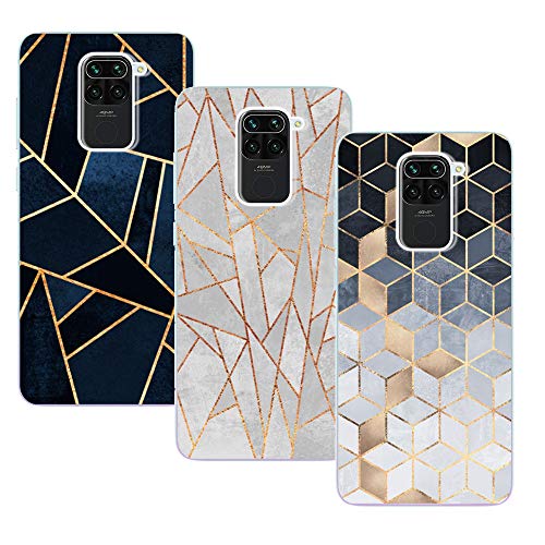 KZIOACSH 3 x Schutzhülle für Xiaomi Redmi Note 9, TPU-Silikon, weich [stoßfest] [kratzfest], transparent, ultradünn, weiches Gel, Schutz für Xiaomi Redmi Note 9 von KZIOACSH