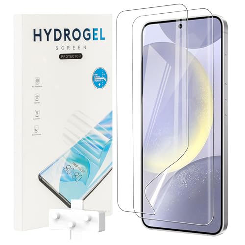KZIOACSH Displayschutzfolie für Samsung Galaxy 25/S24, 2 Stück, 3D gebogene Kante, HD, klar, weich, TPU, Displayschutzfolie [kein Glas], ultradünn [Fingerabdruck-Entriegelung], kratzfest, blasenfrei, von KZIOACSH