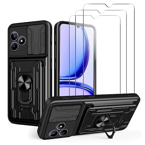 KZIOACSH Handyhülle Schutzhülle Realme C53 mit 3 Hartglas, robust, stoßfest, mit Reißverschluss + 360 Grad drehbar, Schwarz KZIOACSH Handyhülle Schutzhülle Realme C53 mit 3 Hartglas, robust, stoßfest, mit Reißverschluss + 360 Grad drehbar, Schwarz von KZIOACSH