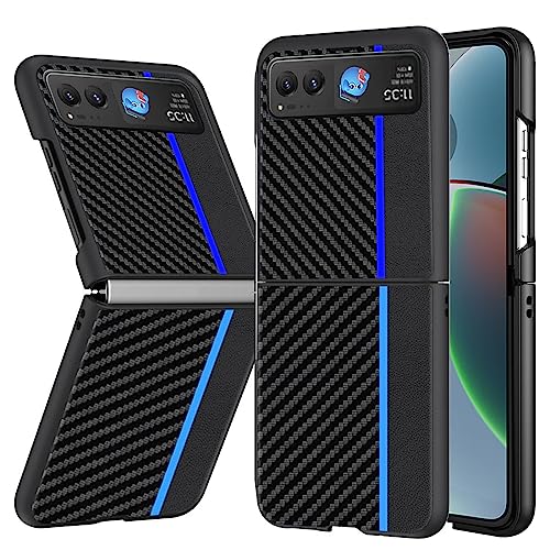 KZIOACSH Schutzhülle für Motorola Razr 40, Carbonfaser, strukturiertes Leder, AntiDrop, kratzfest, Anti-Fingerprint, ultradünn und leicht, Schutzhülle für Motorola Razr 40, Blau KZIOACSH Schutzhülle für Motorola Razr 40, Carbonfaser, strukturiertes Leder, AntiDrop, kratzfest, Anti-Fingerprint, ultradünn und leicht, Schutzhülle für Motorola Razr 40, Blau von KZIOACSH