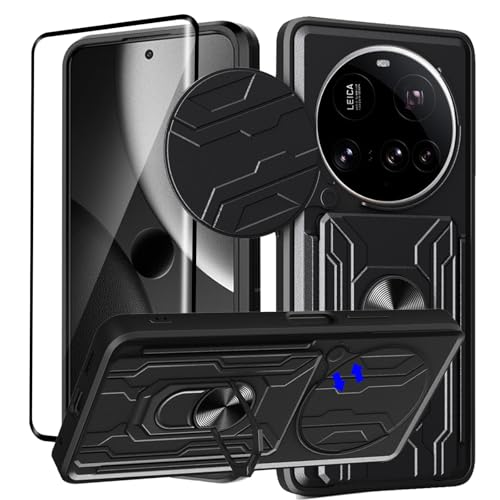 KZIOACSH Schutzhülle für Xiaomi 15 Ultra + gehärtetes Glas, mit Kartenschlitz und Abdeckung für Kameralinse zum Schieben, um 360° drehbar, Ringhalterung, Schwarz KZIOACSH Schutzhülle für Xiaomi 15 Ultra + gehärtetes Glas, mit Kartenschlitz und Abdeckung für Kameralinse zum Schieben, um 360° drehbar, Ringhalterung, Schwarz von KZIOACSH