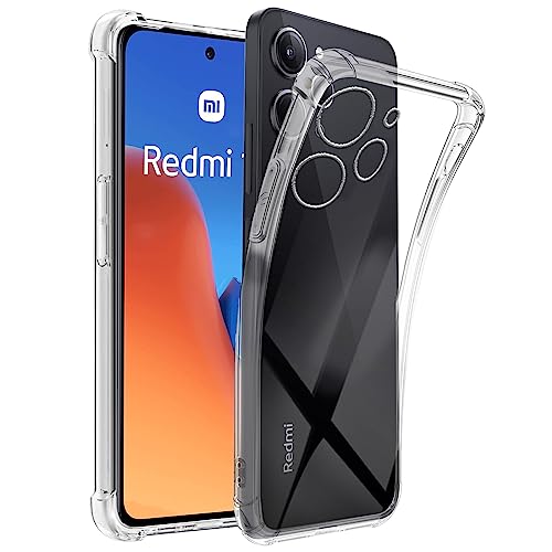 KZIOACSH Schutzhülle für Xiaomi Redmi 12 + 3-teiliges Displayschutz, verstärkte Ecken, weich, dünn, Silikon, TPU, stoßfest, transparent von KZIOACSH