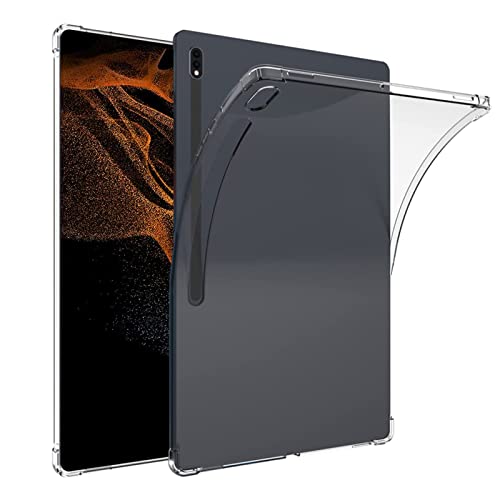 Schutzhülle kompatibel mit Samsung Galaxy Tab S8 Ultra 14.6 Zoll, KZIOACSH [Eckenschutz] Flexible, dünne, transparente TPU-Schutzhülle, leicht, stoßfest, robuste Rückseite für Galaxy Tab S8 Ultra von KZIOACSH