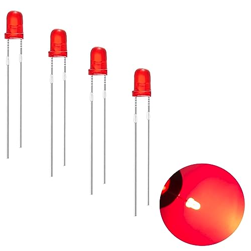 120 Stück 3mm LED Leuchtdioden, 2 Pin LED Dioden, Extra Hell 3 mm LED Sortiments kits, Diffus Dioden Set für Wissenschafts projekte, Heimwerkerprojekte (Rot 120 Stück) von Ka wah core