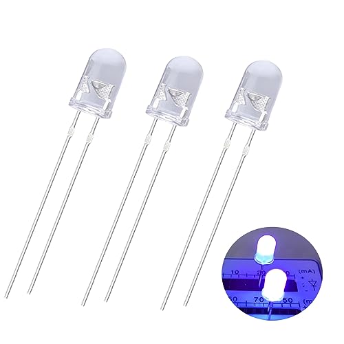 5mm UV-LED-Leuchtdioden, 80 Stück UV-LED-emittierende Dioden, 5mm LED-Kits für wissenschaftliche Projekte, Schulen und Heimwerkerprojekte von Ka wah core