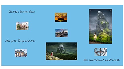 70x60cm Schadstofffreie Magnet-Tafelfolie - PVC-Frei - Tafel für Kinder - Kreidetafel Wandtafel - selbstklebend - inkl. Kreidestift + 10 Magnete (hellblau) von KaRoFoilFIX