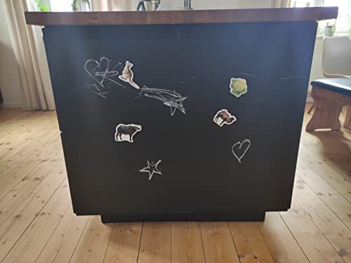 70x60cm Schadstofffreie Magnet-Tafelfolie - PVC-Frei - Tafel für Kinder - Kreidetafel Wandtafel - selbstklebend - inkl. Kreidestift + 10 Magnete (schwarz) von KaRoFoilFIX