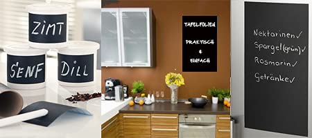 DIN A4 | Magnet-Tafel-Folie Farbe: schwarz | Tafel Etiketten beschreibbar, abwischbar, magnetisch | Kühlschrank Magnetfolie von KaRoFoilFIX
