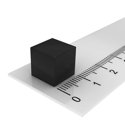 Magnet-Tafel-Folie Farbe: schwarz | 40 Größen | Preis-Leistung Top beschreibbar, abwischbar, magnetisch | Kreide Tafel Magnet Folie (10er Set Würfelmagnete schwarz 10x10x10mm) von KaRoFoilFIX