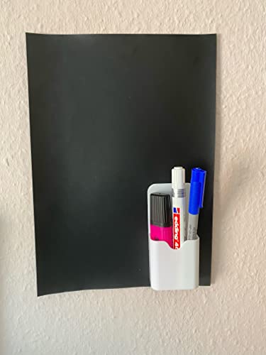 Magnet-Tafel-Folie Farbe: schwarz | 40 Größen | Preis-Leistung Top beschreibbar, abwischbar, magnetisch | Kreide Tafel Magnet Folie (DIN A5 (21x15cm)) von KaRoFoilFIX