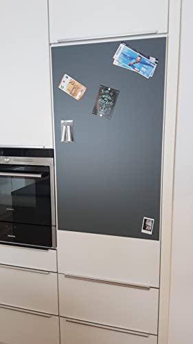 Magnetfolie | Tafelfolie für Kinder | PVC-Frei | Haftgrund für Magnete | Magnettafel Kühlschrank Küche | selbstklebend | beschreibbar, abwischbar, magnetisch, zuschneidbar (50x30cm, grau) von KaRoFoilFIX