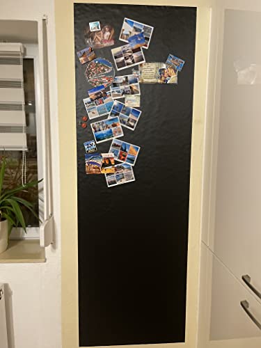 Premium- Klebefolie Tafel für Souvenir Magnete - verschiedene Größen - Selbstklebende magnetische Kühlschrankfolie Farbe: Schwarz + 10 Neodym-Magnete (180x60cm) von KaRoFoilFIX