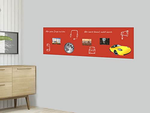 TESTSIEGER l BUNTE Magnetfolie magnetische PVC-freie Magnet Schreibtafel Folie | Testnote 1,4 | beschreibbar zuschneidbar | Rückseite selbstklebend | (rot, DIN A4 (21x29,7cm)) von KaRoFoilFIX