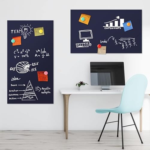 TESTSIEGER l BUNTE Magnetfolie magnetische PVC-freie Magnet Schreibtafel Folie | Testnote 1,4 | beschreibbar zuschneidbar | Rückseite selbstklebend | inkl.Kreidestift (blau, DIN A4 (21x29,7cm)) von KaRoFoilFIX