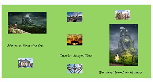 TESTSIEGER l BUNTE Magnetfolie magnetische PVC-freie Magnet Schreibtafel Folie | Testnote 1,4 | beschreibbar zuschneidbar | Rückseite selbstklebend | inkl.Kreidestift (lime grün, 100x60cm) von KaRoFoilFIX