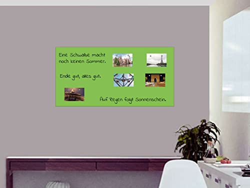 TESTSIEGER l BUNTE Magnetfolie magnetische PVC-freie Magnet Schreibtafel Folie | Testnote 1,4 | beschreibbar zuschneidbar | Rückseite selbstklebend | inkl.Kreidestift (lime grün, 120x60cm) von KaRoFoilFIX