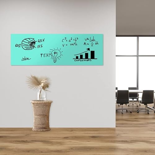 TESTSIEGER l BUNTE Magnetfolie magnetische PVC-freie Magnet Schreibtafel Folie | Testnote 1,4 | beschreibbar zuschneidbar | Rückseite selbstklebend | inkl.Kreidestift (mint, 120x60cm) von KaRoFoilFIX