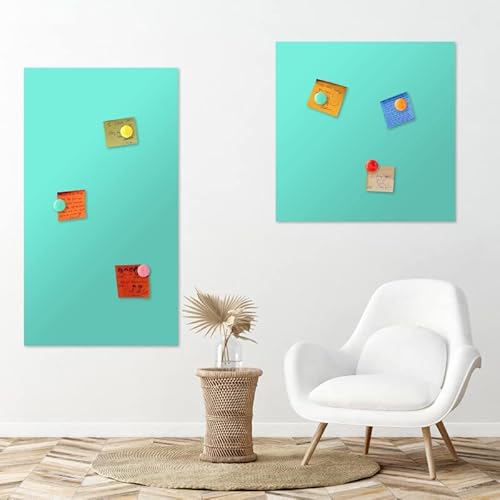 TESTSIEGER l BUNTE Magnetfolie magnetische PVC-freie Magnet Schreibtafel Folie | Testnote 1,4 | beschreibbar zuschneidbar | Rückseite selbstklebend | inkl.Kreidestift (mint, 50x30cm) von KaRoFoilFIX