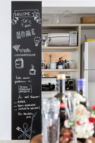 Tafelfolie Selbstklebend Schwarz | Kreidefolie Magnetfolie | Selbstklebende Tafelfolie Schwarz Matt als Tafel für Wand oder DIY Kreidetafel beschreibbar, abwischbar, magnetisch | (30x150cm) von KaRoFoilFIX