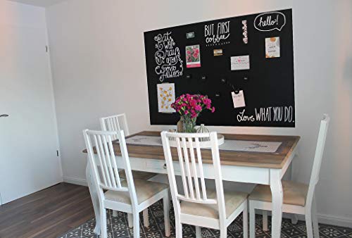 Tafelfolie Selbstklebend Schwarz | Kreidefolie Magnetfolie | Selbstklebende Tafelfolie Schwarz Matt als Tafel für Wand oder DIY Kreidetafel beschreibbar, abwischbar, magnetisch | (50x100cm) von KaRoFoilFIX