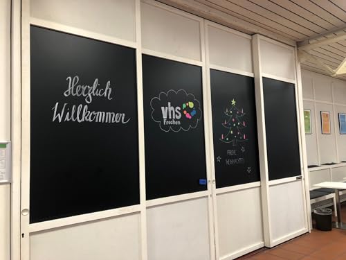 Tafelfolie Selbstklebend Schwarz | Kreidefolie Magnetfolie | Selbstklebende Tafelfolie Schwarz Matt als Tafel für Wand oder DIY Kreidetafel beschreibbar, abwischbar, magnetisch | (75x100cm) von KaRoFoilFIX