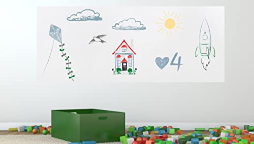 Whiteboard-Folie selbstklebend magnetisch flexibler Haftgrund für Magnete weiß beschreibbar nass und trocken abwischbar Weißwandtafel Schreibtafel Wandfolie (50x30cm) von KaRoFoilFIX