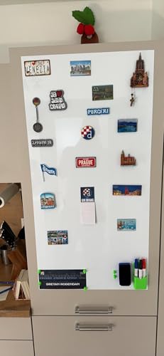 Whiteboard-Folie selbstklebend & magnetisch I flexibler Haftgrund für Magnete I Ferrofolie weiß beschreibbar, nass und trocken abwischbar + 10 Supermagnete (180 x 60 cm) von KaRoFoilFIX