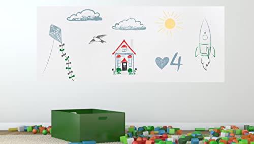 Whiteboard Folie | selbstklebend & magnetisch | Weißwandtafel | Whiteboard | Schreibtafel | Wandfolie | Magnetfolie Farbe: Weiß PVC-frei und 100% Recycelbar (100x60 cm) von KaRoFoilFIX