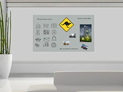 Whiteboard Magnettafel Magnetfolie | Farbe: Hellgrau | selbstklebend magnetisch | Moodboard Newsboard Magnetwand kratzfest & beschreibbar (A4 (21x29,7cm)) von KaRoFoilFIX