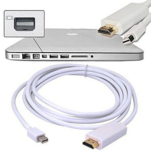Kabalo 1.8m ThunderBolt Mini DisplayPort DP to HDMI Adapter Male-to-Male Cable For Macbook Pro Air M/M (White) von Kabalo
