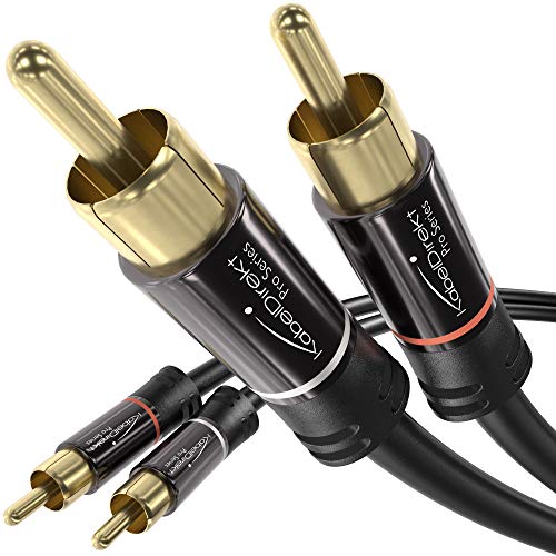 KabelDirekt – 0,5 m Cinch Kabel, Stereo Audio 2 x 2 Cinch besonders bruchfest & brillante Tonqualität (Koaxialkabel, RCA-Kabel, Subwoofer/Verstärker/HiFi & Heimkino/Blu-ray, analog & digital) von KabelDirekt