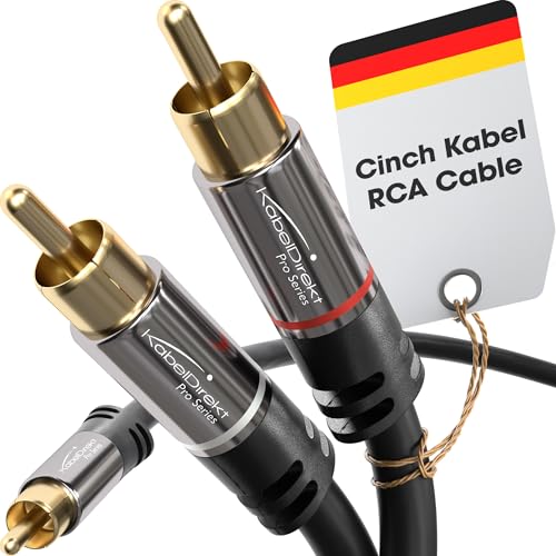 KabelDirekt – 1,5 m – Cinch-Y-Kabel, 1 Cinch auf 2 Cinch, Stereo-Audiokabel (Koax-Kabel, RCA-Stecker/Stecker, analog/digital, Adapter für Subwoofer/Verstärker/HiFi und Heimkino/Receiver, schwarz) von KabelDirekt