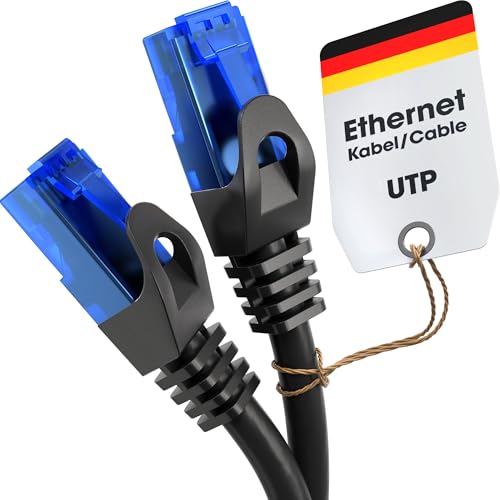 KabelDirekt – 10m – Netzwerkkabel, Ethernet, Lan & Patch Kabel (überträgt maximale Glasfaser Geschwindigkeit & ist geeignet für Gigabit Netzwerke, Switches, Router, Modems mit RJ45 Eingang, blau) von KabelDirekt