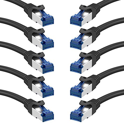 KabelDirekt – 10x 0,25m – Netzwerk, Ethernet, Lan & Patch Kabel (überträgt maximale Glasfaser Geschwindigkeit & ist geeignet für Gigabit Netzwerke, Switches, Router, Modems mit RJ45 Eingang, silber) von KabelDirekt