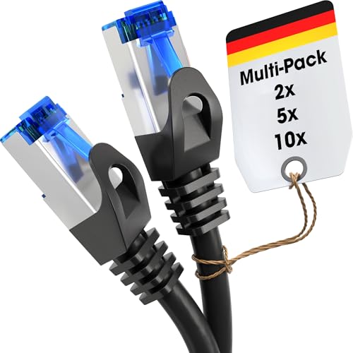 KabelDirekt Netzwerkkabel – Überträgt maximale deutsche Glasfaser-Geschwindigkeit – Netzwerk, Ethernet Kabel, LAN & Patch Kabel – 10x 10m – In 0,25-30m – Gigabit-Netz, Router/Modem, RJ45 (silbern) von KabelDirekt