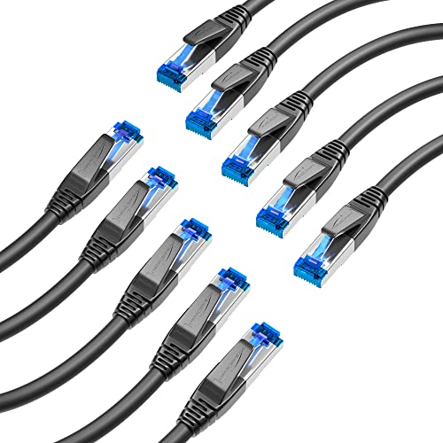 KabelDirekt – 10x Cat 7 Netzwerkkabel, bruchfest konstruiert – 5 m – 10 Gigabit Lan Kabel & Ethernet Kabel (Patchkabel geeignet für Highspeed Netzwerke, Gaming, Switch, Router, PC und Modem, RJ45) von KabelDirekt
