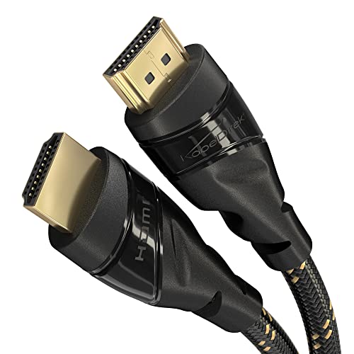 KabelDirekt – 4K HDMI-Kabel – 10 m – 4K@60Hz (Extra-Kupfer für bis zu 18 Gbit/s und Ultra HD/4K, Nylon-Mantel, HDMI 2.0, High Speed mit Ethernet, Blu-ray/PS5/Xbox Series X/Switch, schwarz) von KabelDirekt
