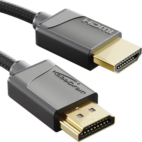 KabelDirekt – 8K/4K HDMI-2.1-Kabel – 1,5 m – dünnes Ultra-Slim-Kabel, mit FlexMesh-Braiding ummantelt (8K@60Hz, 48Gbit/s, neuester Standard, Gaming-Kabel für PC/PS5/Xbox, Monitor/TV/Beamer, schwarz) von KabelDirekt