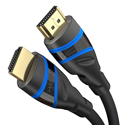 KabelDirekt – 10K & 8K HDMI Kabel, HDMI 2.1b – 3 m, erhältlich in 0,5-5 m – Zertifiziert, in Deutschland entwickelt (Ultra High Speed HDMI 2.1 Kabel für PC, PS5, Xbox, Monitor und TV – schwarz-blau) von KabelDirekt