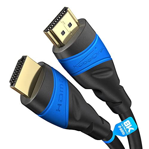KabelDirekt – 8K/4K HDMI-Kabel – 2x 1,5 m – 8K@60Hz (Extra-Kupfer für Ultra HD, 4K@120Hz/8K@60Hz – kompatibel mit HDMI 2.0, High Speed mit Ethernet, Blu-ray/PS5/Xbox Series X/Switch, schwarz) von KabelDirekt