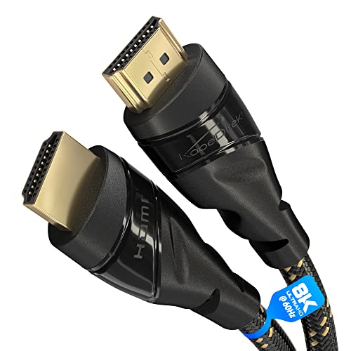 KabelDirekt – 8K/4K HDMI-Kabel – 3 m – 8K@60Hz (Extra-Kupfer für schnelles Ultra HD, Nylon-Mantel, 4K@120Hz/8K@60Hz – HDMI 2.0, High Speed mit Ethernet, Blu-ray/PS5/Xbox Series X/Switch, schwarz) von KabelDirekt