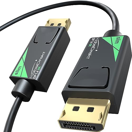 KabelDirekt – 8K / 60Hz DisplayPort Kabel, DP 1.4 – 2 m – Slim DP Kabel mit 4,5 mm Durchmesser, für Gaming PCs/Laptops, hochauflösende 4K / 8K Gaming Monitore und ultraschnelle 144Hz / 165Hz / 240Hz KabelDirekt – 8K / 60Hz DisplayPort Kabel, DP 1.4 – 2 m – Slim DP Kabel mit 4,5 mm Durchmesser, für Gaming PCs/Laptops, hochauflösende 4K / 8K Gaming Monitore und ultraschnelle 144Hz / 165Hz / 240Hz von KabelDirekt