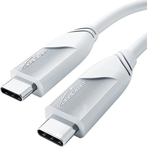 KabelDirekt – 8K USB C Kabel All-in-One, USB 4, ideal zum Schnellladen – 2 m (überträgt Daten und Video mit 40Gbit/s, lädt mit 100W, funktioniert als Datenkabel/Ladekabel/Monitorkabel, Weiß) von KabelDirekt