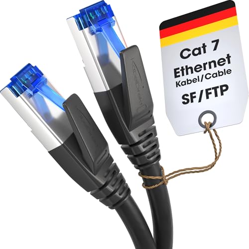 KabelDirekt – Cat 7 Netzwerkkabel, bruchfest konstruiert – 0,5 m – 10 Gigabit Lan Kabel & Ethernet Kabel (Patchkabel geeignet für Highspeed Netzwerke, Gaming, Switch, Router, PC und Modem, RJ45) von KabelDirekt