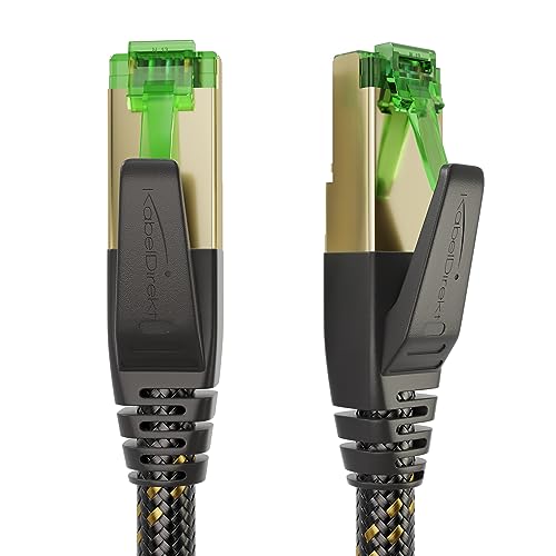 KabelDirekt – Cat 7 Netzwerkkabel, flexible & bruchfeste Nylon-Ummantelung – 0,5 m – 10 Gigabit Lan & Ethernet Kabel (Patchkabel geeignet für Highspeed Netzwerke, Switch, Router, PC & Modem, RJ45) von KabelDirekt